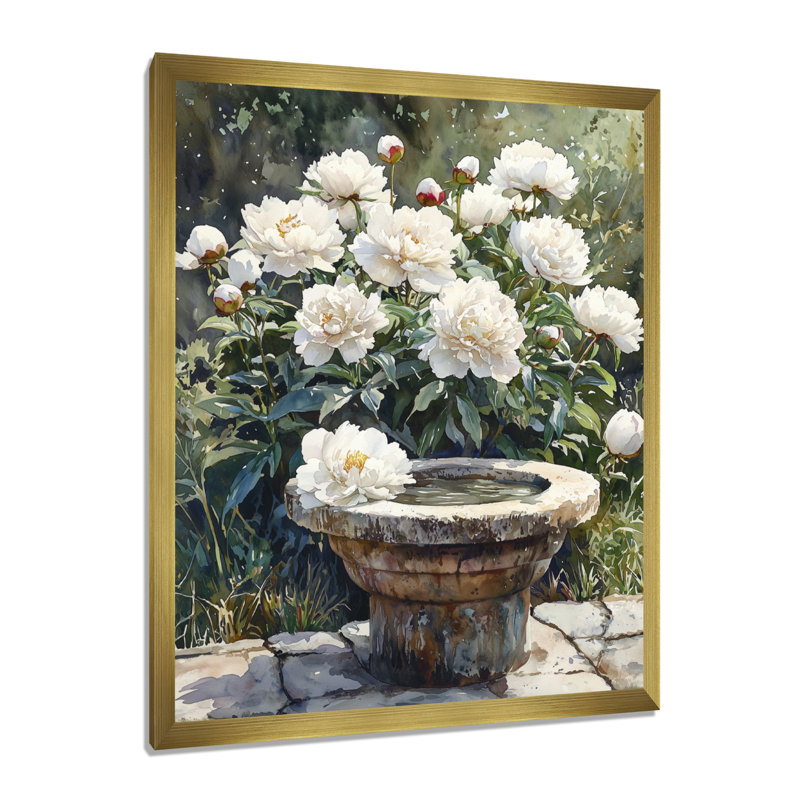 Bashford - impressions murales florales, Reproduction encadrée d'une seule photo, Doré, H 20 po x l 12 po