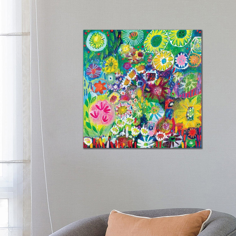 Wandering Through The Garden by Imogen Skelley - Painting on Canvas, 66.04cm H x 66.04cm W x 1.9cm D, Wrapped Canvas