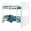 Transitional Style Twin Full Bunk Bed, White, Plank Design, Panel Headboard & , Reversible , Bracket Feet, Joint System Bed With And Headboard, Solid Wood Construction