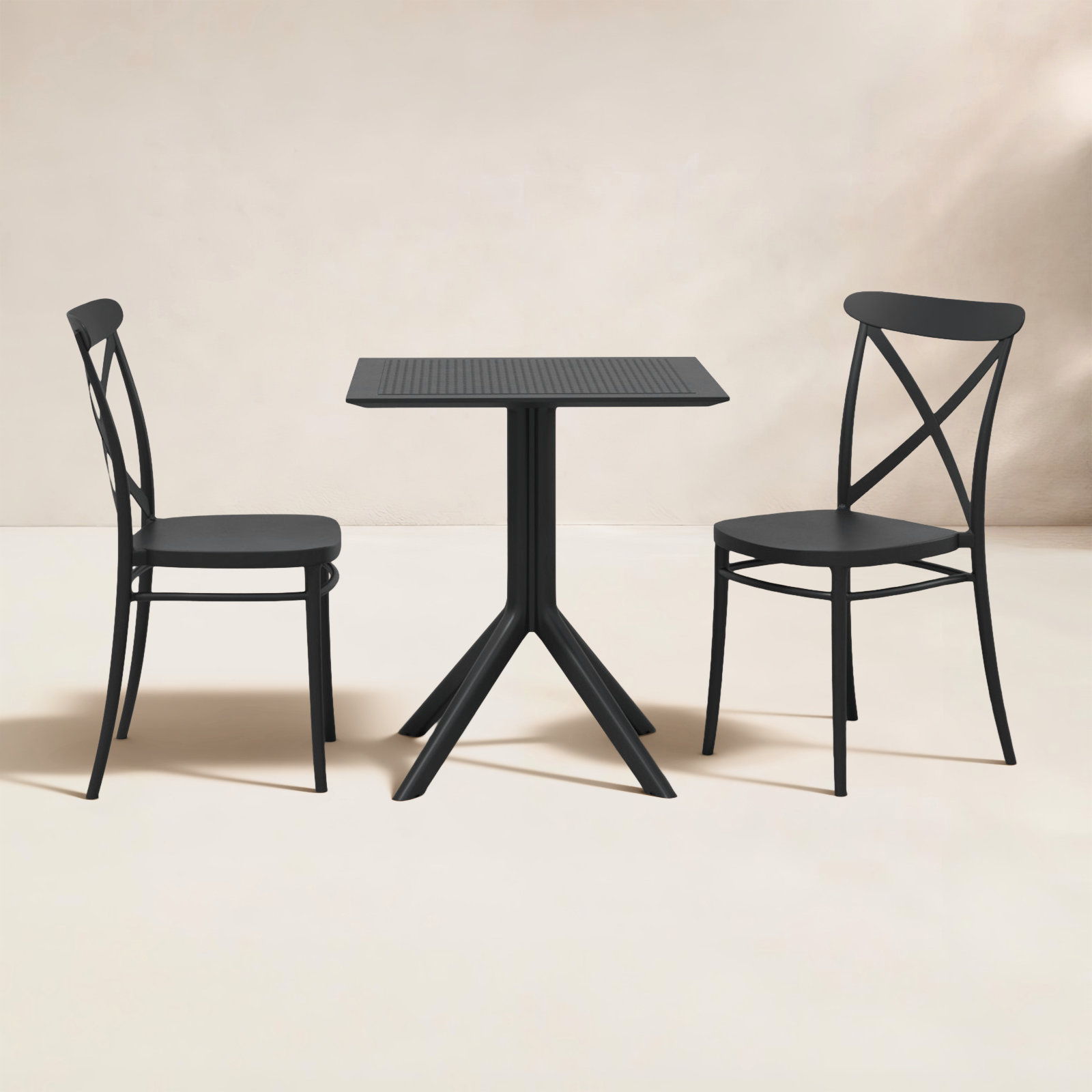 Farrah 28" Patio Bistro Set, Black