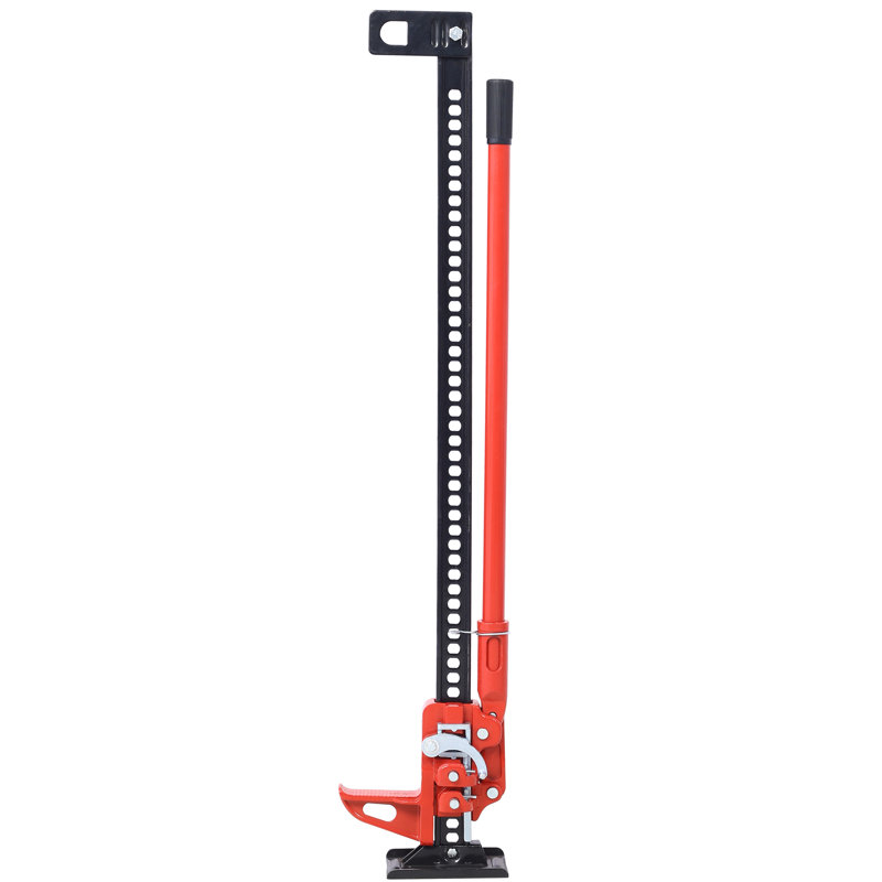 Cric de ferme de 48 po à levage élevé - cric utilitaire à cliquet d'une capacité de 7 000 lb (rouge), acier robuste pour tracteur / camion / VUS / VTT, plage de levage de 6 à 48 po, fonction de récupération hors route et treuil à tirage latéral