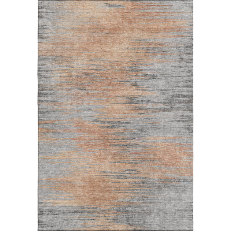 Premium Machine Washable Prisco Salmon Rug