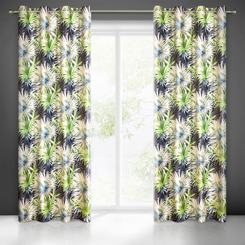 Sandyfield Blackout Curtains Single Panel, Dark Grey