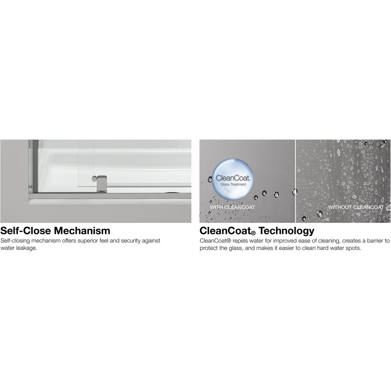 Revel 36'' x 74'' Pivot Shower Door with CleanCoat® Technology, Anodized Brushed Nickel