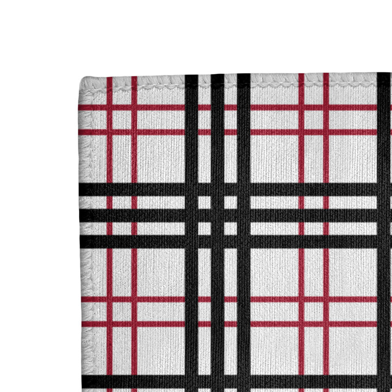 Tapis noir / blanc à carreaux, Tapis de couloir 2 pi 6 po x 8 pi