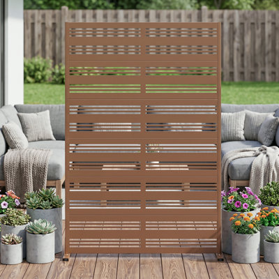Panneau de clôture de jardin autoportant en métal, 72 po H x 47 po L, pour patio, balcon et piscine, offrant une intimité optimale.