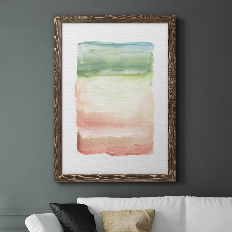 Skye I - Peinture sur toile encadrée, Toile avec cadre en noyer, H 44 po x l 31 po x P 1 po