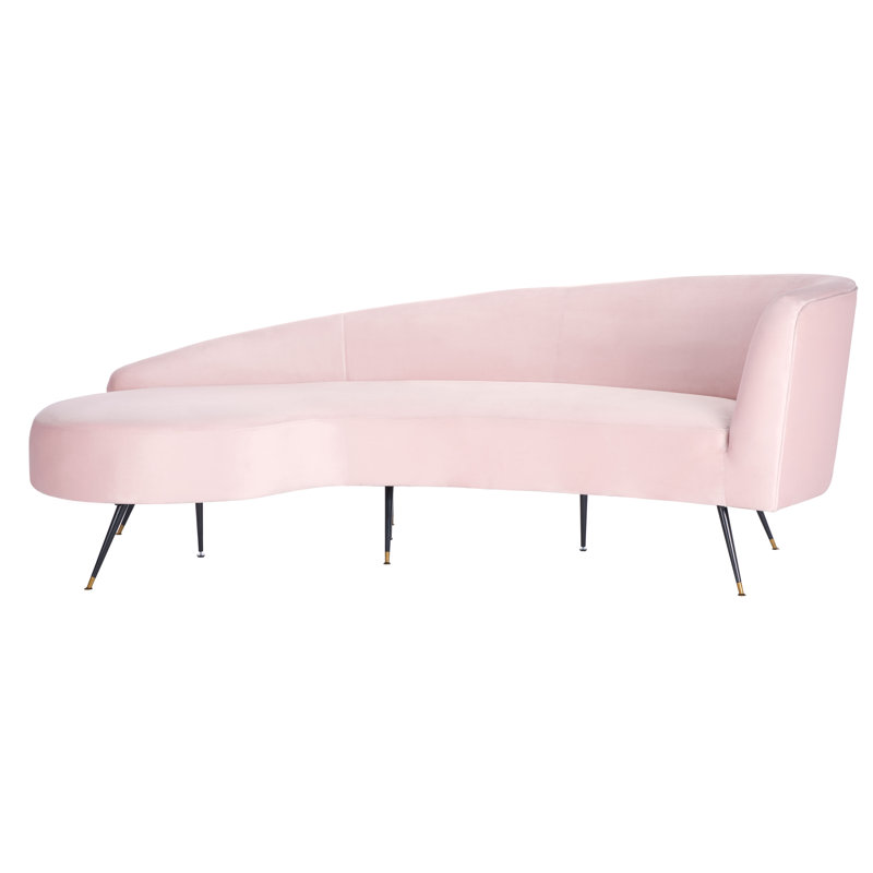 Frankie 86'' Velvet Sofa, Pale Pink Velvet
