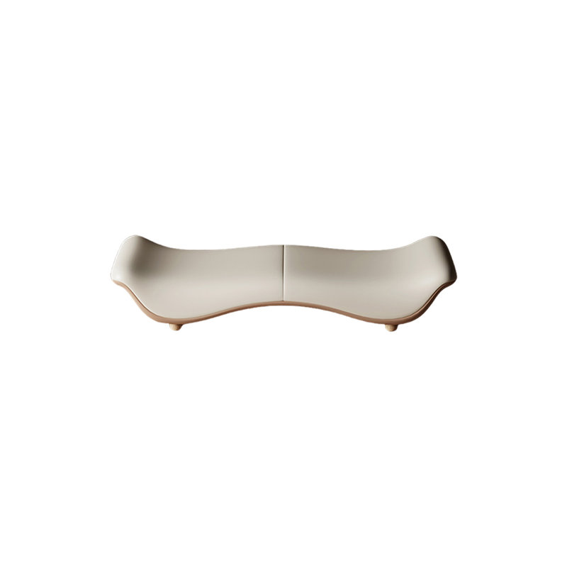 Banc rembourré en cuir haut de gamme, Beige