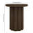 Olie 20" Wide Round Fluted Side Table in Brown Oak-1314869705