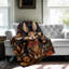 Folk Art Rabbit - couverture sherpa de qualité supérieure 1 pièce - impression d'art luxueux-96939429