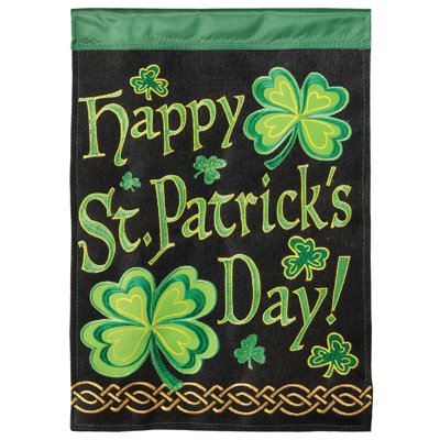 Drapeau de jardin en polyester Happy