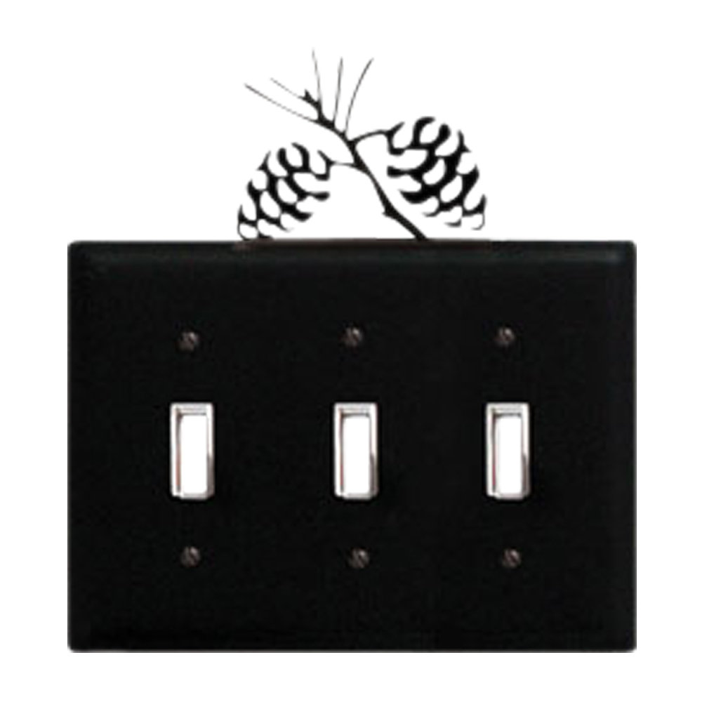 Landscape & Nature 3 - Gang Toggle Light Switch Combination Wall Plate Village Wrought Iron