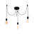 Industrial Black Chandelier, Adjustable Height, Metal Body, 40W Max, 39.4 x 2.4 inches, 40.2 inches Tall, Base Plate: 6.3 inches Diameter | Perfect for Nostalgic & Modern Decor | IP20 Rated for Indoor Use-732816070