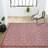 Deronte Vintage Filigree Textured Weave Light Gray/Fuchsia Indoor/Outdoor Rug-1196535059