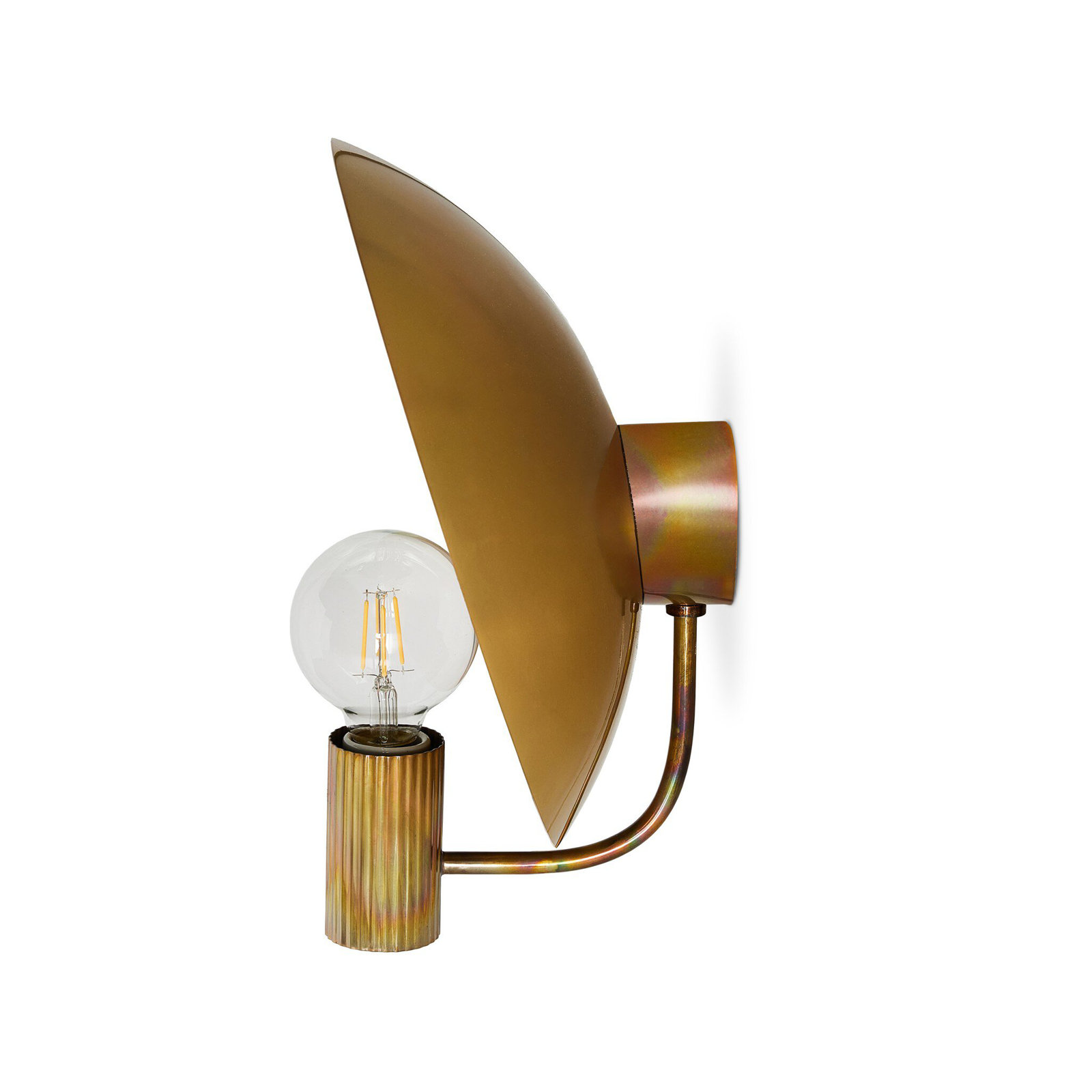 Kaderius Single Light Brass Sconce, Gold