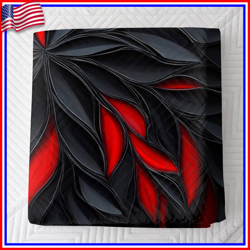 Motif de pétales noirs et rouges, Très grand lit