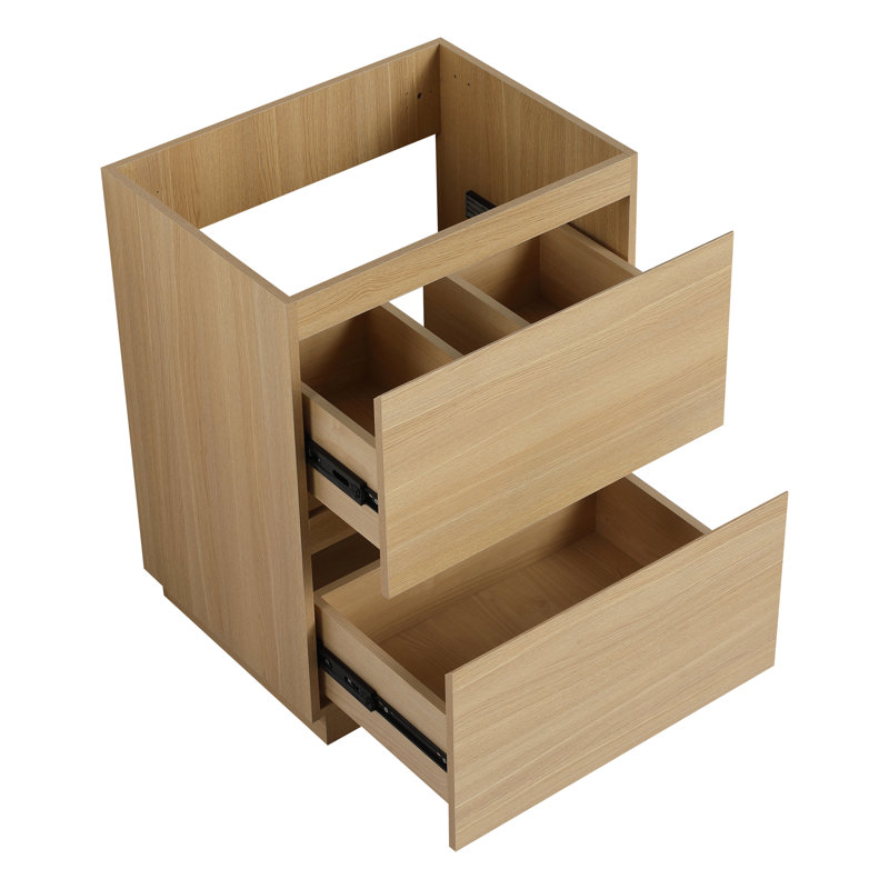 Meuble-lavabo encastrable 24 po avec lavabo simple 24 po, Chêne