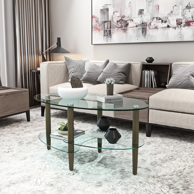 Table basse ovale avec rangement Xamiera