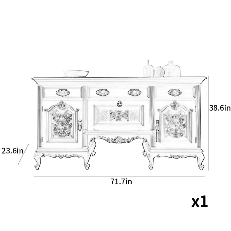 Buffet décoratif de luxe nordique