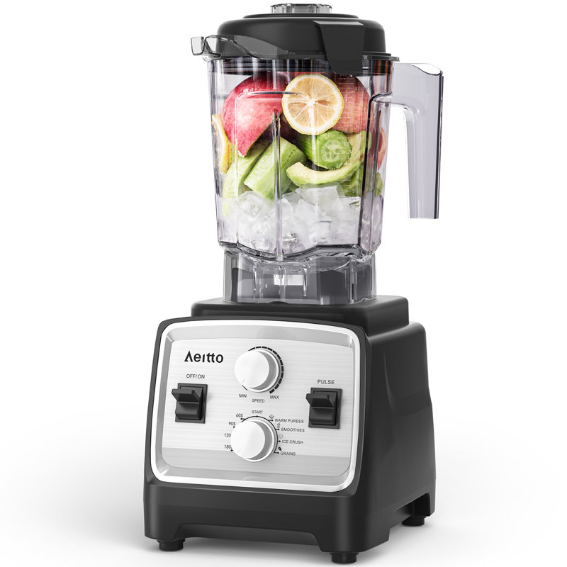 Mélangeur pour cuisine avec moteur 1800W Aeitto, 68 oz. Grande capacité, mélangeur et moulin 2-en-1 combinés, mélangeur de comptoir professionnel sans BPA pour les smoothies, broyage de glace, boissons glacées