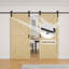 Ensemble de quincaillerie pour porte de grange double en bois de sapin noueux brut de 84 po de hauteur, design en forme de K et de X, porte coulissante en bois massif, deux ensembles de fermeture amortie-133655647-136061025-136061026