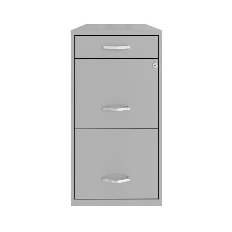 Maegan 3 Drawer Letter Width Vertical Home and Small Office Premiere File Cabinet with Pencil Drawer, Arctic Silver