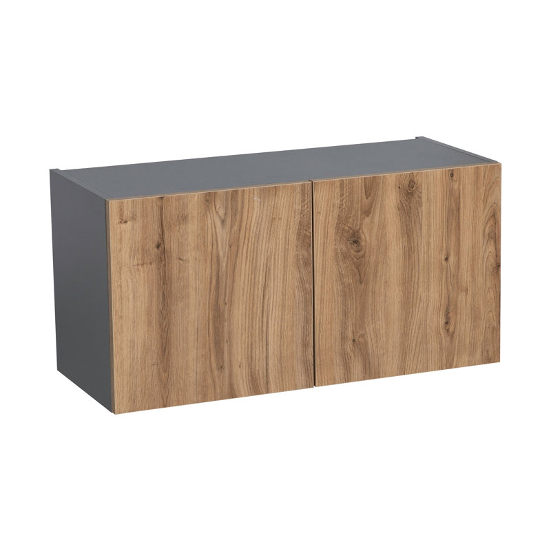 Armoire murale ouverte standard en panneau de particules H 18 po prête à assembler, H 18 po x l 30 po, Teck naturel