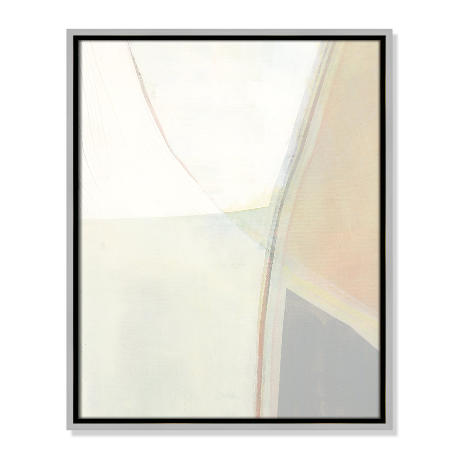 In Neutral II - Painting Print, Silver Framed Canvas, 21.5" H x 17.5" W x 2" D