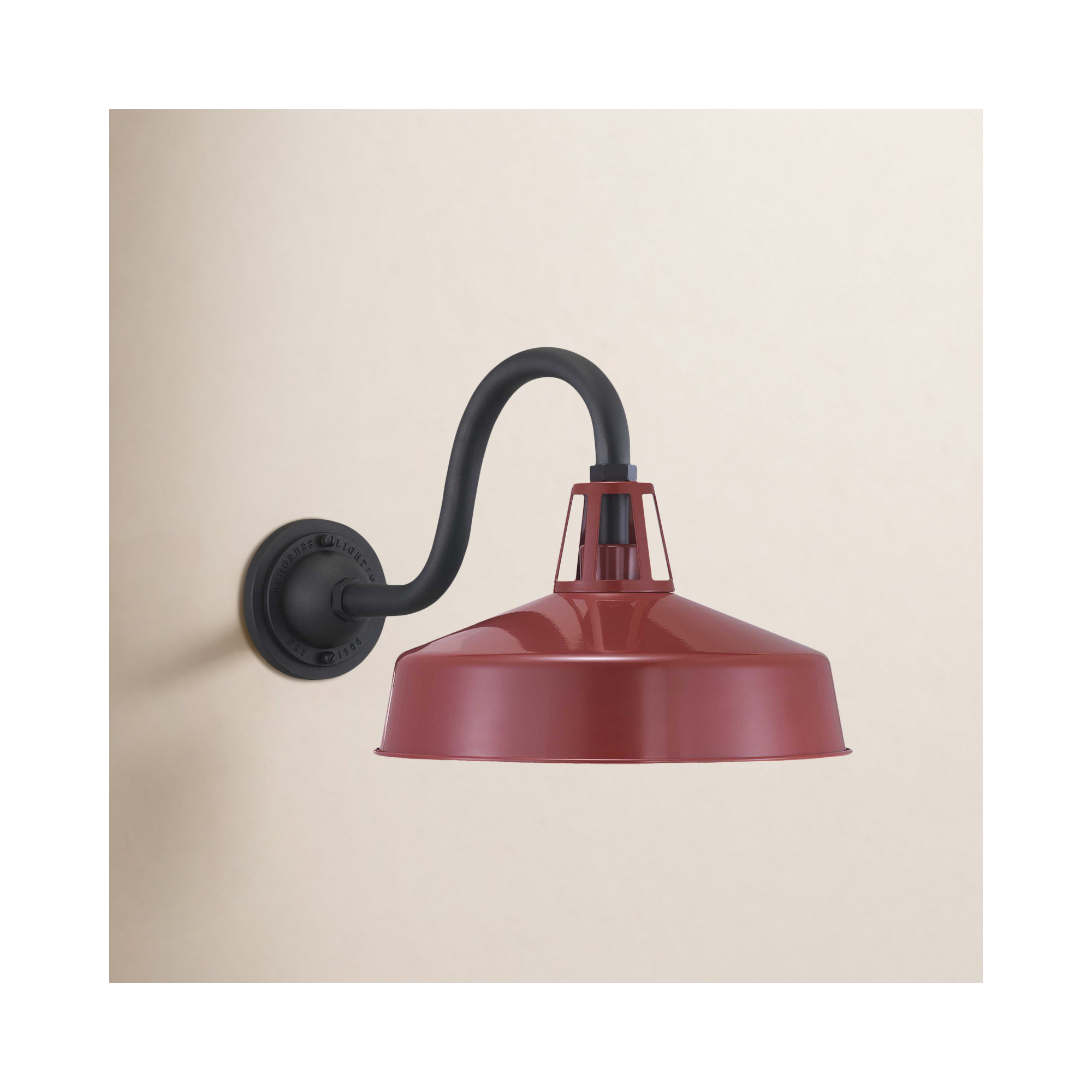 Ciana Single Light Bell Outdoor Aluminum Wall Light, Red