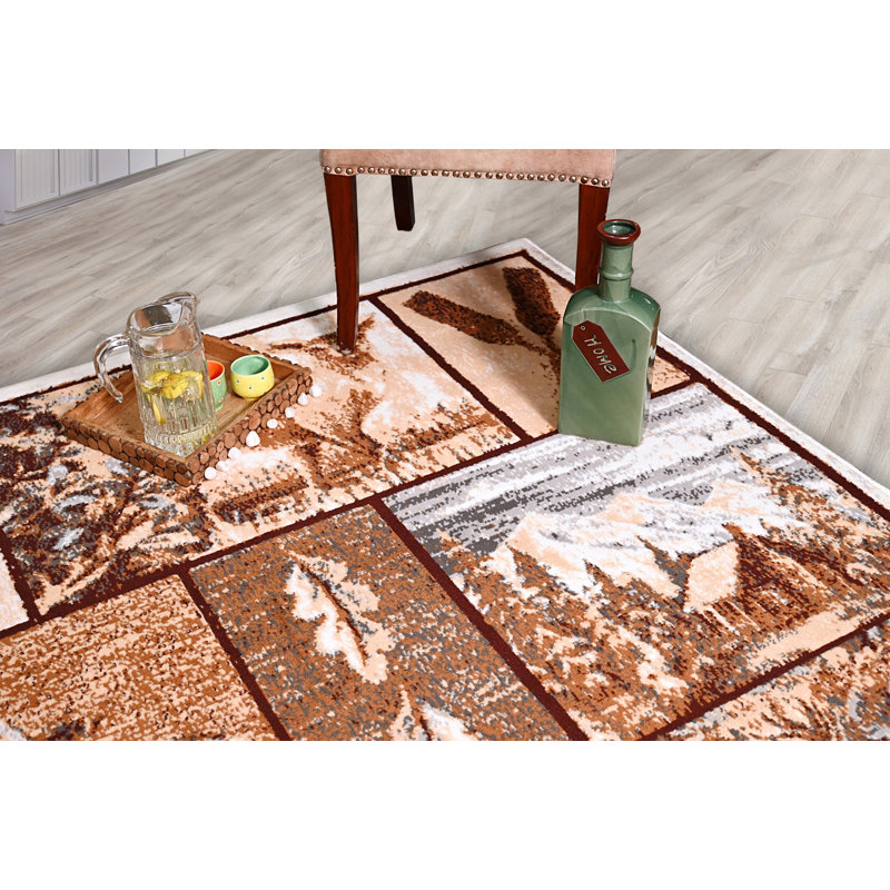 Brun Hundt/beige Tapis décoratif, Rectangle 2 pi x 4 pi