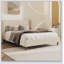 Modern Beige Velvet Upholstered Platform Bed With Wingback Headboard And Walnut Wooden Legs, No Box Spring Needed