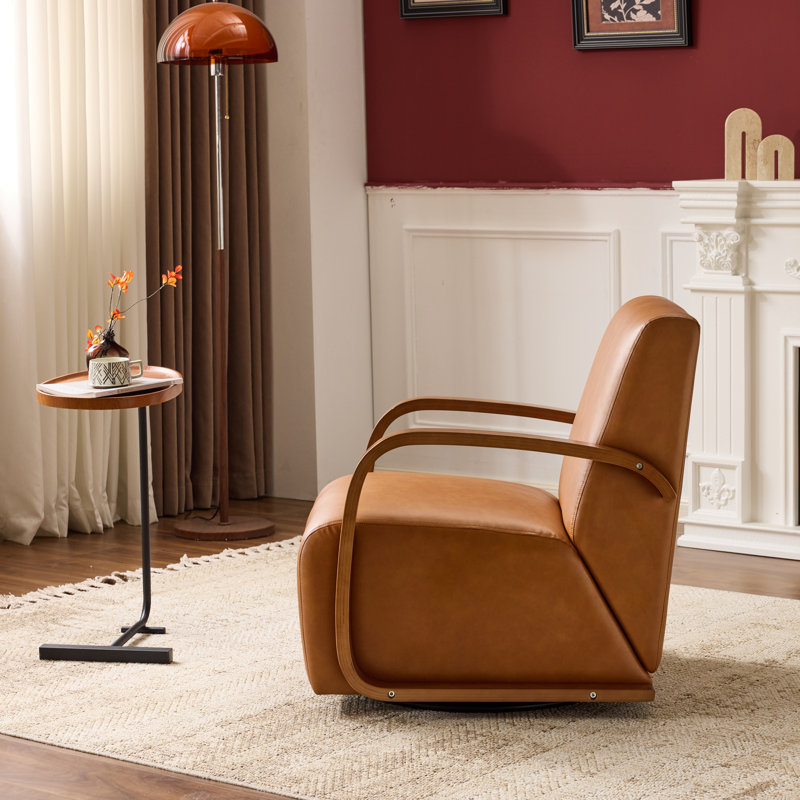 Fauteuil d'appoint vintage pivotant brun