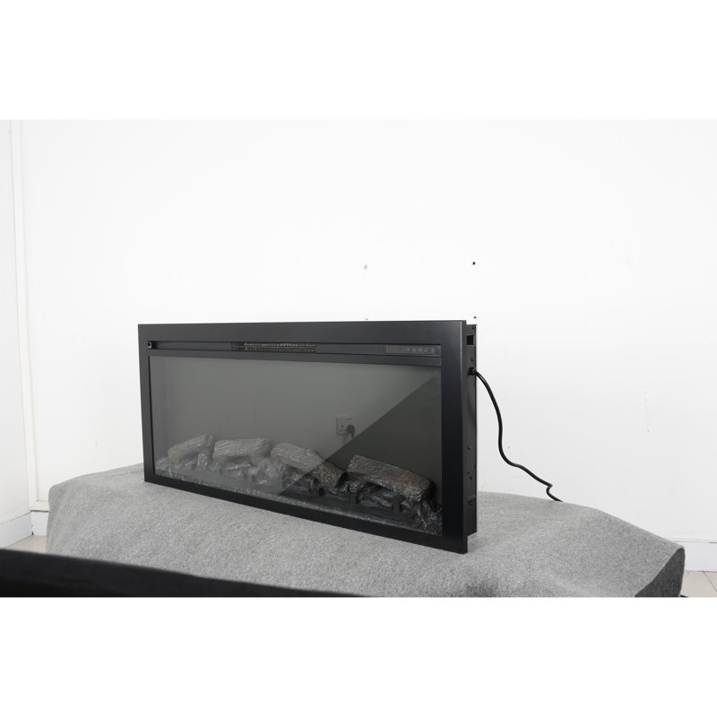 44 Inch Recessed Electric Fireplace, Remote Controlled, Flame Effect, 1400W Heat, 5000 /H, Overheat Protection, Fuse Fireplace 44", Wall Recessed, Remote, Sensitive Touch Button, Approved