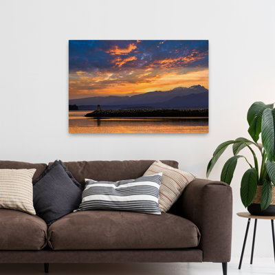 Inukshuk In Setting Sun Cloud Sunrises/Sunset New Release 2022-2 Waterway Art Abstract Art Contemporary
