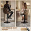 Kait Upholstered Adjustable Height Counter Stool with Metal Frame-2051474243