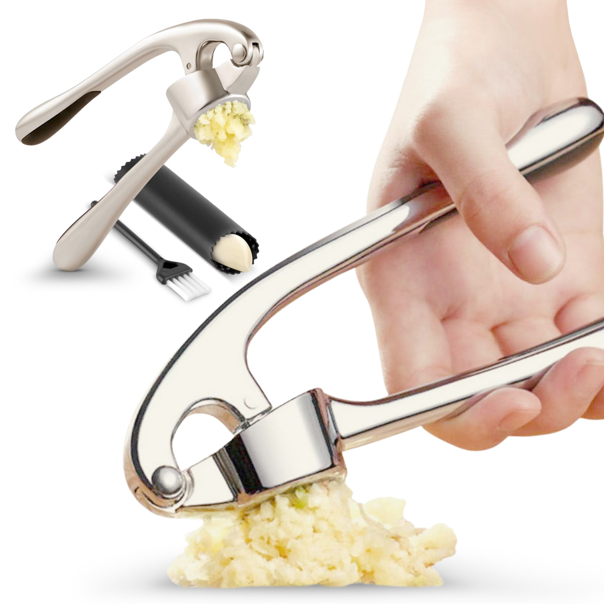 Cheer Collection Premium Garlic Crusher Heavy Duty Garlic Press With Easy Clean Design