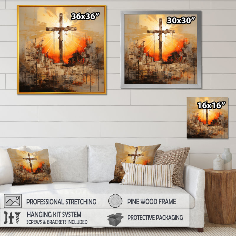 Impression sur toile, "Religion minimalisme", Cadre simple noir, H 30 po x l 30 po x P 1 po