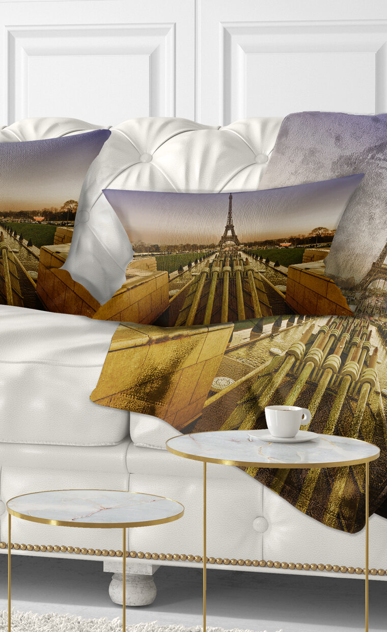 Design Art Beautiful View Of Paris Eiffel Tower Lumbar Pillow Wayfair 2048