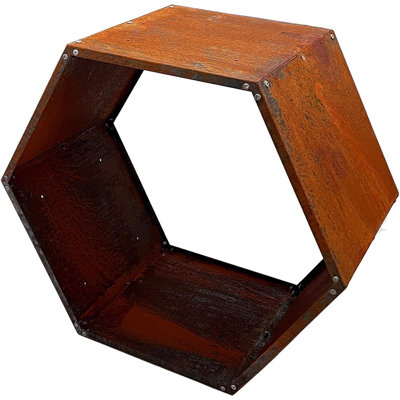 Porte-bûches hexagonal robuste et robuste avec rangement en nid d'abeilles pour le rangement du bois