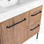 Meuble-lavabo sur pied 36 po avec lavabo en résine blanche et porte d'armoire à fermeture douce et 2 tiroirs