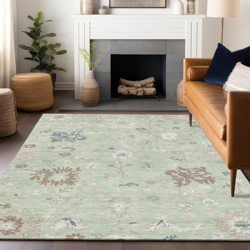 Tapis intérieur / extérieur Xhevrie lavable à la machine, Rectangle 10 pi x 14 pi