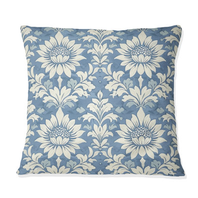Cornflower Blue And Silver Country Chic II - Country Pillow