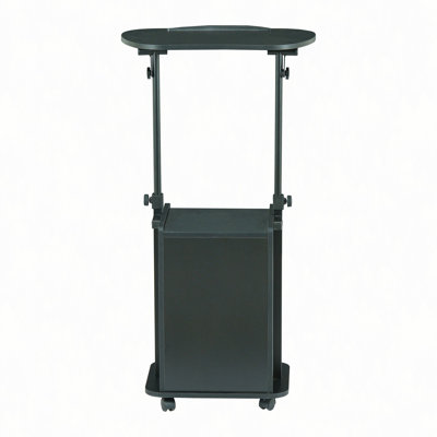 Sit-to-Stand Rolling Adjustable Laptop Cart With Storage