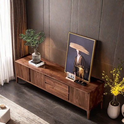 Nordic style solid wood TV cabinet