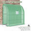 Serre avec abri en acier vert et étagère pour espace extérieur, 31 x 15,4 x 33,4 po-132848989