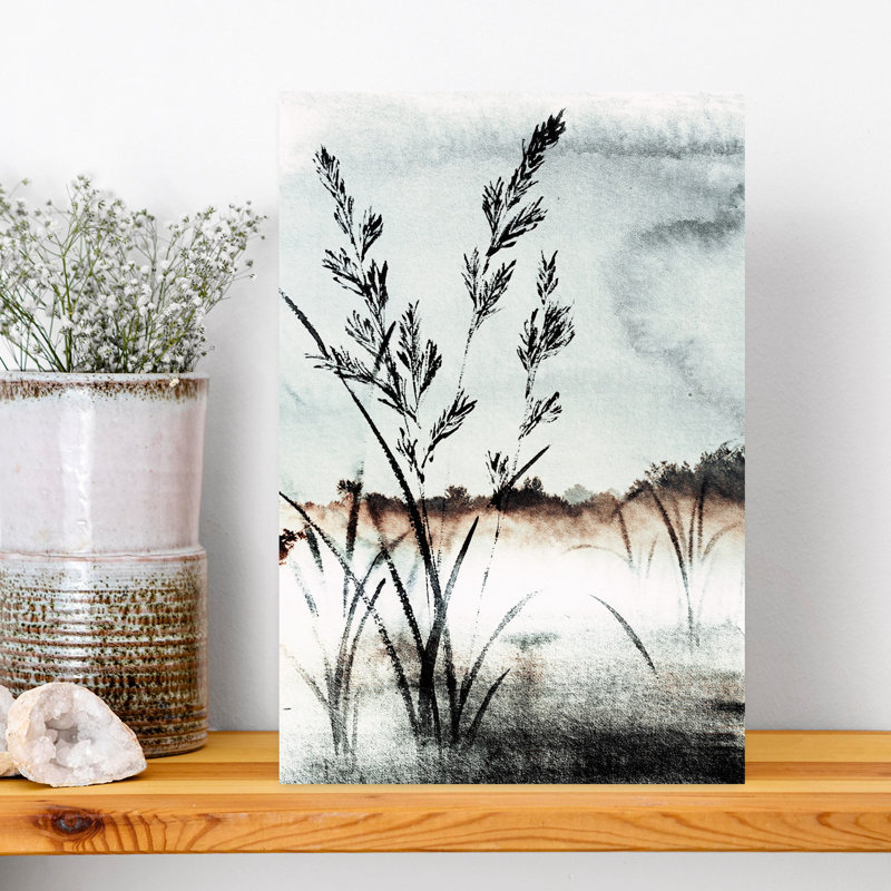 Art contemporain, paysage contemporain minimaliste, paysage serein traditionnel, H 18 po x l 12 po