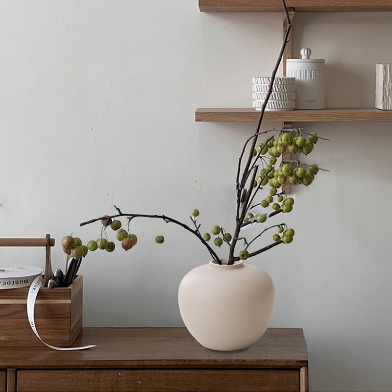 Flower Vase, Ceramic Flower Vase, Table Vase, Tan