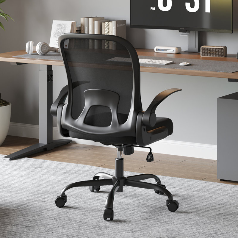 Eleonor Mesh Office Chair with Headrest, Black/Black