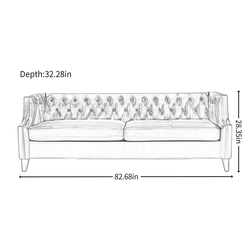 Canapé en cuir 82,68 po, Brun